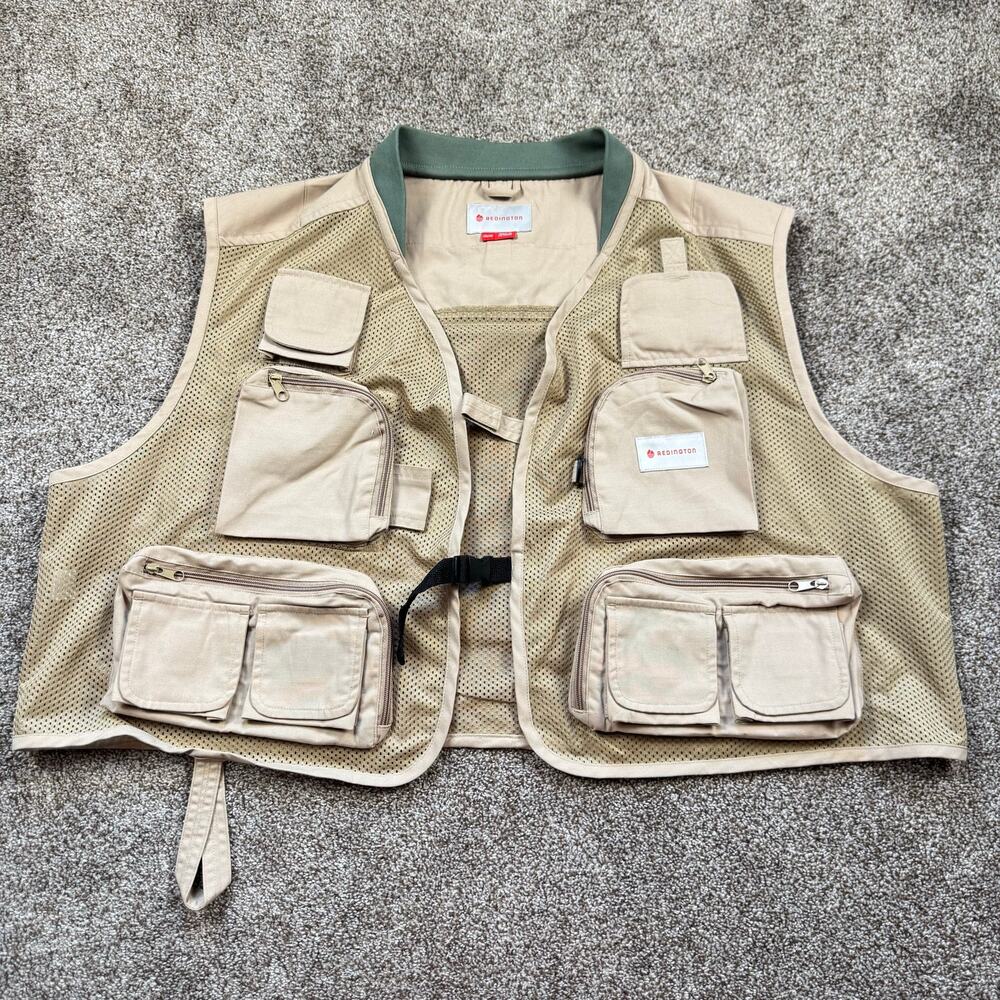 Redington Fly Fishing Vest Men's 2XL / 3XL Clark Fork Mesh Outdoor Safari Khaki